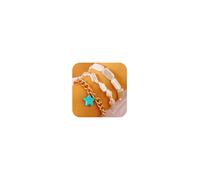 Baroque Pearl Bracelets for Women Gold Turquoise Charm Bracelet Stack Western Jewelry Outfit for Women Trendy 2025, alumide, no gemstone