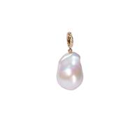 Baroque Pearl Charm In 18ct Yellow Gold With Diamonds
