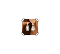 Baroque Pearl Earrings for Women - Irregular Statement Dangle, Vintage Bridal Wedding Jewelry, Elegant Aesthetic Accessory, Costume Party, Classic Sophistication & Modern Chic Earring, Medium, Metal