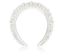 Baroque Pearl Headband with Sponge 17x16.5x4.5cm for Women | White Pearl Decor, Elegant Stabilising Style, for Short Hair, Long Hair, Dating and Birthday Parties