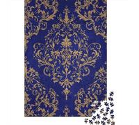 Baroque Print 1000 Piece Eco-friendly Material Gold Damask Puzzles for Seniors Easy Grip Pieces Gift for Her Museum-quality Print 38x26cm/1000pcs