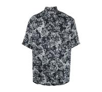 Baroque Print Short Sleeve Shirt Grey - male - Versace Jeans Couture - Short Sleeve Shirts - Gray - S - Shirts S