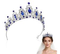Baroque Queen Crown Headpiece Alloy Rhinestone Tiara for Brides