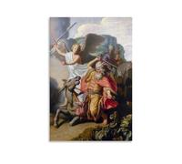 Baroque Religious Wall Art Rembrandt Van Rijn's Balaam And The Ass - Angel, Prophet, Donkey Poster Print Photo Art Painting Canvas Home Decorative Bedroom Modern Decors Unframe-style 24x36inch(60x90c