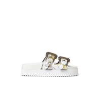 Baroque Sandal with Double Straps - female - Versace Jeans Couture - Sliders - White - 5 UK - Shoes 5 UK