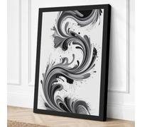 Baroque Scrollwork Flourish Canvas Wall Art Print 30x20 Inch