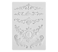 Baroque Style Curlicues Scroll Lace Emboss Border Relief Flower Lace Filigree Sculpted Decoration Scrollworks Silicone Mold for Fondant Sugar Craft Cake Baking DIY Soap Polymer Clay Plaster