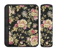 Baroque Style Retro Beige Flowers 2 Pack car seat Strap Pads, Stop seat Belt Cutting into Neck, car Seatbelt Covers for Sedan Sedan Van 10x7.7 in accesorios para carro