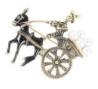 Baroque Style Rhinestone Brooch Ornament Zinc Alloy Gharry Shape | Party Lapel Pin, Delicate Decorative Accent for Sweaters and Dress, Strong Sturdy Build for Bag Styling