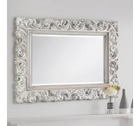 Baroque Wall Mirror - Rectangular - White