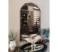 Baroque Wall Mirror Retro Entryway : 91.6 x 60.5cm Vintage Baroque Arched Mirror Metal Edge Frame Antique Decoration Wall Mounted Wall Mirrors for Living Room, Hallway, Fireplace