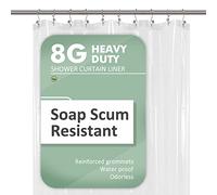 Barossa Design 54x78 Inch Stall Shower Curtain/Liner 8G Heavy Duty Clear PEVA, 3 Bottom Magnets, Waterproof, PVC Free, Metal Grommets