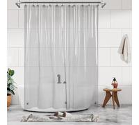 Barossa Design Clear Black Long Shower Curtain Liner 78" Height - 3 Magnets & Waterproof Lightweight PEVA Shower Liner for Bath Tub, PVC Free, Metal Grommets, Clear Black, 72x78