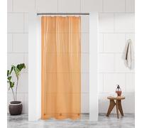 Barossa Design Clear Orange Stall Shower Curtain Liner 36" W x 72" H - Waterproof Lightweight PEVA Plastic Narrow Shower Liner for Small Bathroom,3 Bottom Magnets & Metal Grommets - Clear Orange