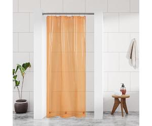 Barossa Design Clear Orange Stall Shower Curtain Liner 36" W x 72" H - Waterproof Lightweight PEVA Plastic Narrow Shower Liner for Small Bathroom,3 Bottom Magnets & Metal Grommets - Clear Orange