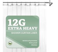 Barossa Design Extra Heavy Duty Shower Curtain Liner Thick - Soft Plastic Shower Liner Waterproof with Grommets & 3 Magnets, Clear, 72"x72"
