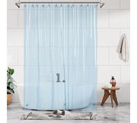 Barossa Design Extra Long Shower Curtain Liner with 3 Magnets, PEVA Waterproof Lightweight Bathroom Curtain Liner, PVC Free, Metal Grommets, Transparent Blue, XL 72" x 84"