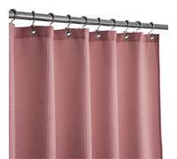 Barossa Design Hotel Spa Luxury Waffle Weave Shower Curtain 230gsm Heavy Duty Fabric Water Repellent 180x183cm Pale Mauve