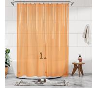 Barossa Design Long Shower Curtain, 3 Magnets and Waterproof Lightweight PEVA Shower Liner for Bathtub, PVC Free, Metal Grommets, 72 x 78 Inches, Transparent Orange