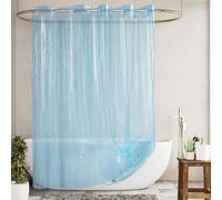Barossa Design No Hook Clear Blue Shower Curtain or Liner - Soft EVA 10G Extra Heavy Duty Shower Curtain with 3 Magnets for Bathroom, Standard Size 71" x 74", Clear Blue