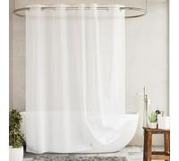 Barossa Design No Hook Frost Shower Curtain or Liner - Soft EVA 10G Extra Heavy Duty Shower Curtain with 3 Magnets for Bathroom, Standard Size 71" x 74", Frost