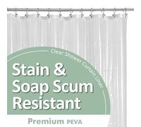 Barossa Design Plastic Shower Liner Clear - Premium PEVA Shower Curtain Liner with Rustproof Grommets and 3 Magnets, Waterproof Cute Lightweight Standard Size Bathroom Curtains - Clear