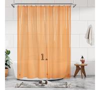 Barossa Design Transparent Yellow Shower Curtain, Premium PEVA Shower Liner with 3 Magnets and Metal Grommets, Waterproof, Lightweight, Standard Size, for Bathroom, Translucent Orange