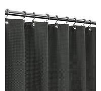 Barossa Design Waffle Shower Curtain for Luxury Hotel Spa - Heavy Duty Fabric 230 GSM No Blowing Waterproof Machine Washable - Graphite Grey, 71" x 72"