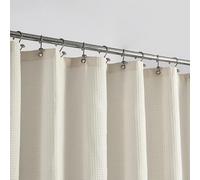 Barossa Design Waffle Weave Long Shower Curtain Cream 78 Inch Length | 230GSM Thick Fabric, Hotel Spa Luxury, Water Repellent, Machine Washable, 71x78 Long Cloth Curtain for Bathroom