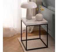 Barossa White Marble Effect Square Side Table