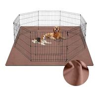 Barpor 183cm x 183cm Washable Pee Pads for Dogs Coffee Thick Reusable Puppy Pads Strong Absorbing Leak-Proof Dog Whelping Mats Chew-Proof Non-Slip Dog Playpen Pads