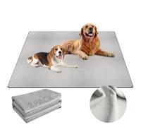 Barpor 91cm x 122cm Washable Pee Pads for Dogs 2 Packs Thick Reusable Puppy Pads Strong Absorbing Leak-Proof Dog Whelping Mats Chew-Proof Non-Slip Dog Playpen Pads,Light Grey