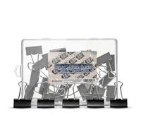 Barpre 24-Pack 32mm Bulldog Clips & Paper Clips | Strong Steel Grip for Medium to Large Document Stacks, Rust-Resistant Finish for Office, School & Home Organisation