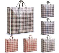 Barpre 6-Pack Large Laundry & Storage Bags (60x60cm) - Strong Zippered Moving Bags in Assorted Colours, Reusable Holdalls（slimline design）
