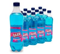 BARR 12 Pack Blue Bubblegum, Zero No Sugar Flavoured Fizzy Drink, Sparkling Fizzy Pop, 12 x 500ml Bottles