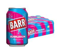 BARR since 1875, 24 Pack Blue Bubblegum Zero No Sugar Flavoured Fizzy Drink "Fizzingly Fun" - 24 x 330ml Cans