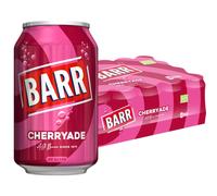 BARR 24 Pack Cherryade, Zero No Sugar Cherry Flavoured Fizzy Drink Cans, Sparkling Fizzy Pop, 24 x 330ml Cans