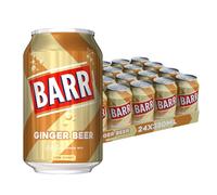 BARR 24 Pack Classic Ginger Beer, Low Sugar & Non-Alcoholic Fizzy Drink, Sparkling Fizzy Pop, 24 x 330ml Cans