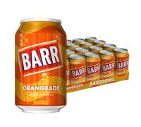 BARR 24 Pack Sparkling Orangeade, Low Sugar Orange Flavoured Fizzy Drink, Sparkling Fizzy Pop, 24 x 330ml Cans
