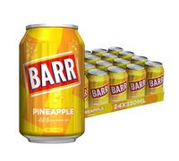 BARR 24 Pack Sparkling Pineapple Soda, Zero No Sugar Pineapple Flavoured Fizzy Drink, Sparkling Fizzy Pop, 24 x 330ml Cans