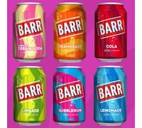 BARR 24 Pack Sparkling Raspberryade, Zero No Sugar Raspberry Flavoured Fizzy Drink, Sparkling Fizzy Pop, 24 x 330ml Cans