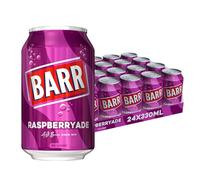 BARR 24 Pack Sparkling Raspberryade, Zero No Sugar Raspberry Flavoured Fizzy Drink, Sparkling Fizzy Pop, 24 x 330ml Cans