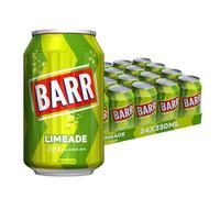 BARR 24 Pack Zingy Sparkling Limeade, Zero No Sugar Lime Flavoured Fizzy Drink, Sparkling Fizzy Pop, 24 x 330ml Cans