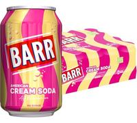 BARR American Cream Soda Zero Sugar, 24 Pack, Sparkling Soft Drink, No Sugar
