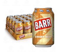 Barr & IRN-BRU & BOTTLES - No Sugar Fizzy Drink Soft Drink Cans - Variety Flavours - Zero Sugar Carbonated Drinks (BARR Cans - 24 x 330ml, Ginger Beer)