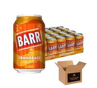 BARR No Sugar Fizzy Soft Drink Cans - Variety Flavours Bubblegum, Pineapple, Cream Soda, Cherryade, Orangeade, Lemonade & More - Zero Sugar Carbonated Drinks | 24 x 330ml (Orangeade)