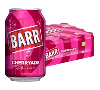 BARR since 1875, Cherryade, 24 pack Fizzy Drink Cans, Low Sugar, 24 x 330 ml