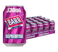 BARR since 1875, Raspberry, 24 pack Fizzy Drink Cans, Low Sugar, 24 x 330 ml