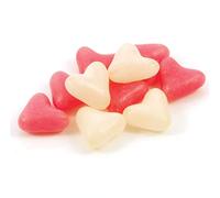 Barrat Pink & White Jelly Hearts Strawberry & Vanilla Flavoured Small Heart-Shaped Panned Sweets Vegan Ideal for Weddings Celebrations (1kg)