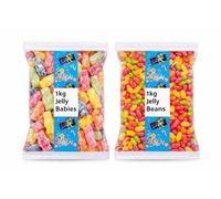 Barratt 2kg Bulk Bag Bundle | Classic Fruity Chewy Jelly Beans and Smooth Jelly Babies Mixed Confectionery Sweets | Perfect for Sharing, Parties & Gifting